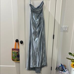 Elegant Silver Evening Gown/ Prom dress